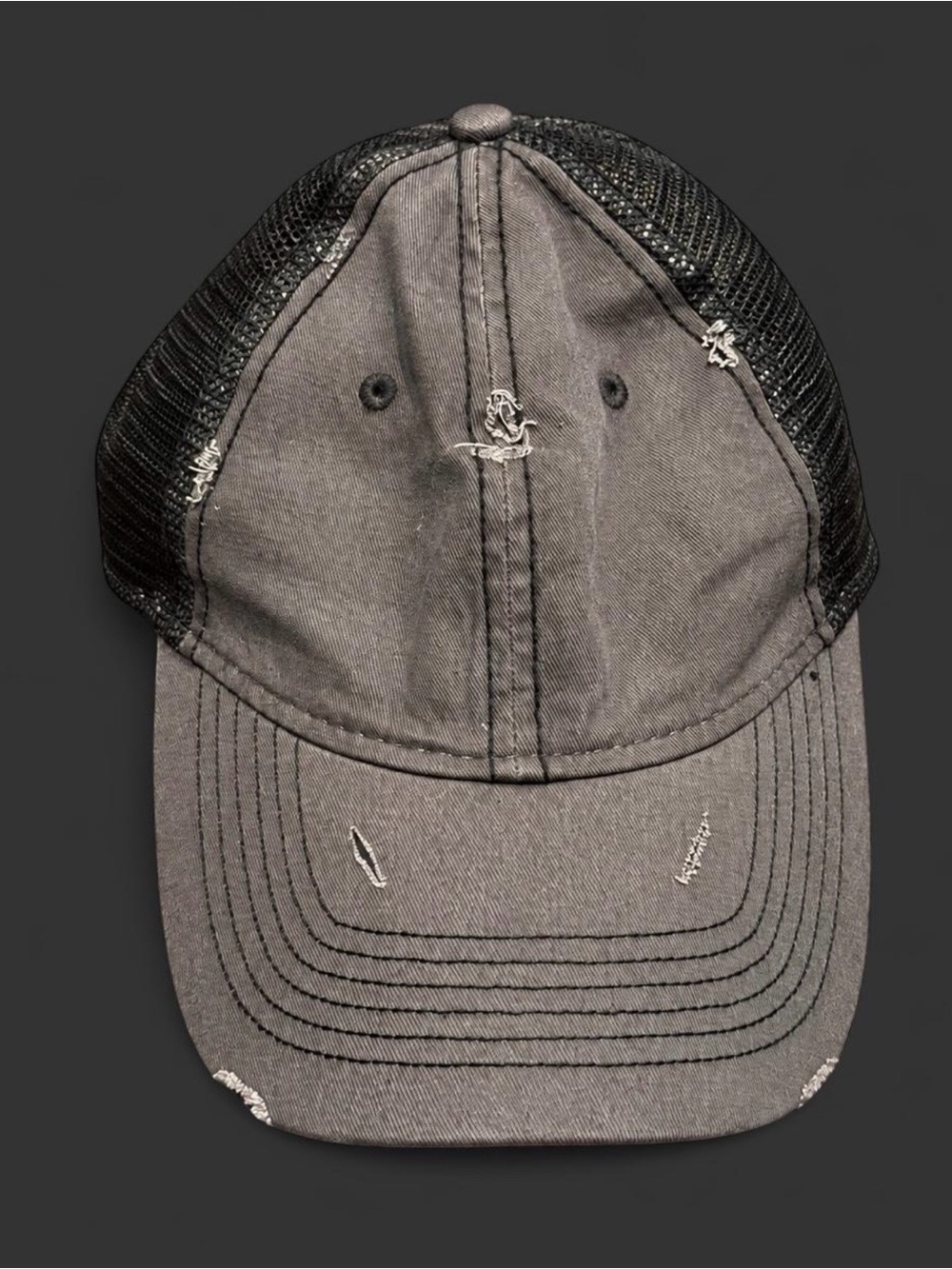 Sportsman Distressed Charcoal Mesh Cap